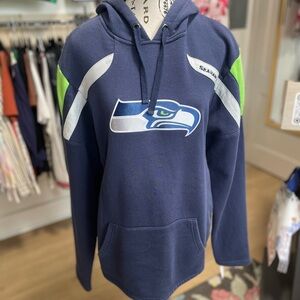 Team Apparel Seahawks Navy and Lime Green Men's Sweater